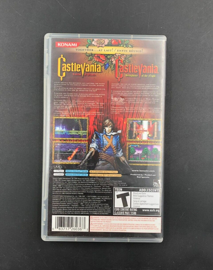 Castlevania: The Dracula X Chronicles (Sony PlayStation Portable, PSP) w/ Manual