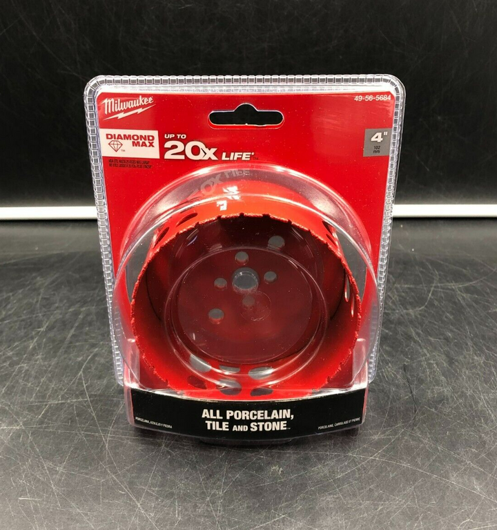 Milwaukee 49-56-5684 4" Diamon Max Hole Saw Cup for Porcelain, Tile, Stone - NEW