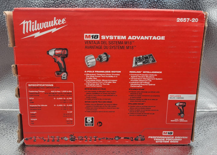MILWAUKEE M18 2 Speed Hex Impact Driver 2657-20 *BRAND NEW*