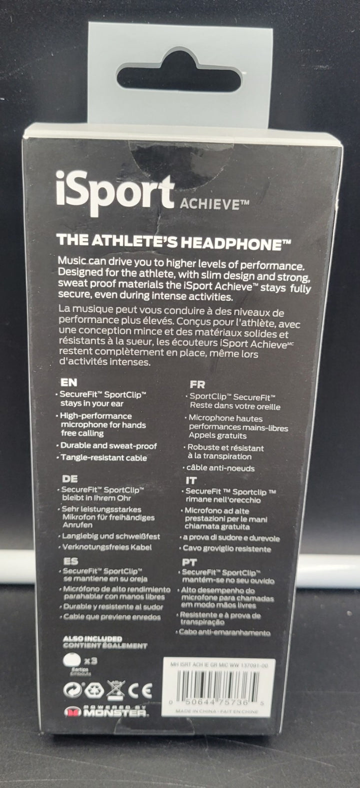 MONSTER iSport Achieve: The Athlete's Headphone *BRAND NEW, SEALED*