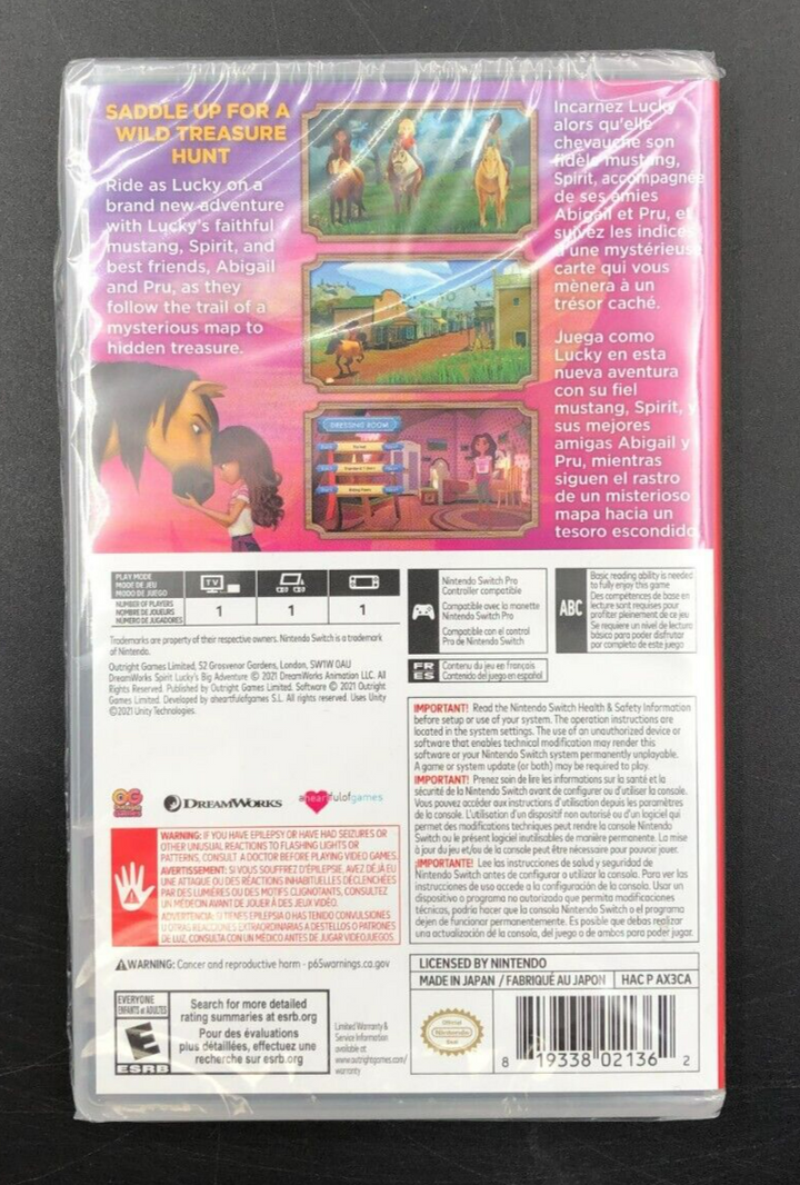 Dreamworks Spirit Lucky's Big Adventure Nintendo Switch - NEW