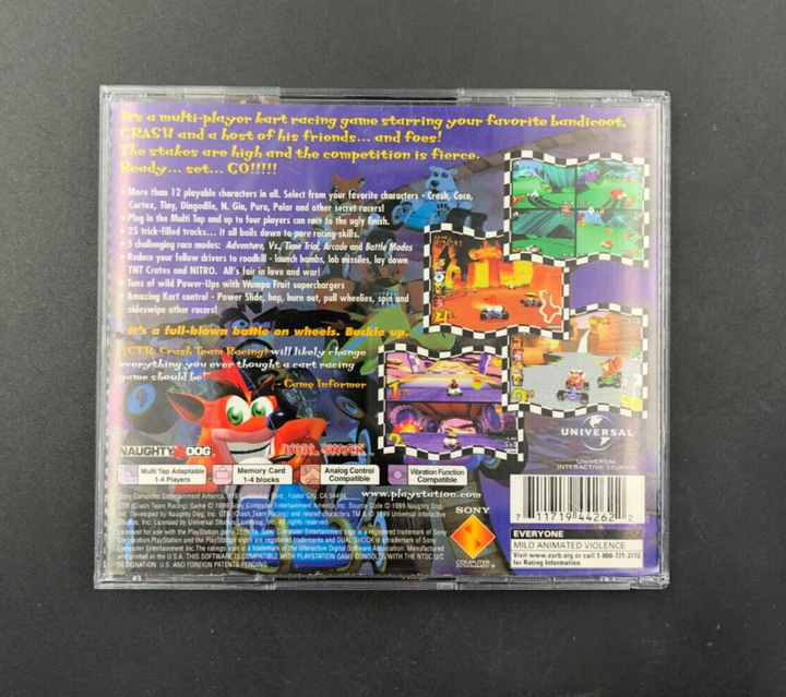 CTR: Crash Team Racing (Sony PlayStation, PS1) in Case w/ Manual