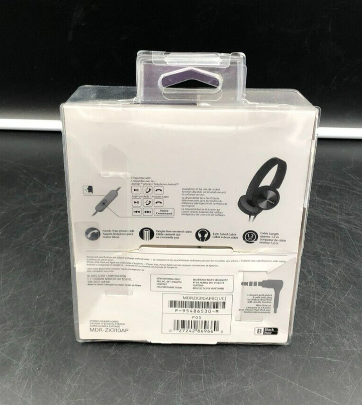 Sony MDR-ZX110 Stereo On-Ear Wired Headphones (Black) - NEW