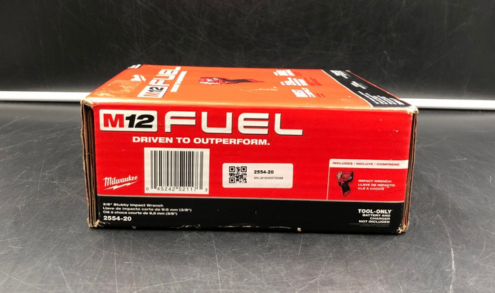 Milwaukee 2554-20 M12 Fuel 3/8" Stubby Impact Wrench (Tool-Only) - BRAND NEW