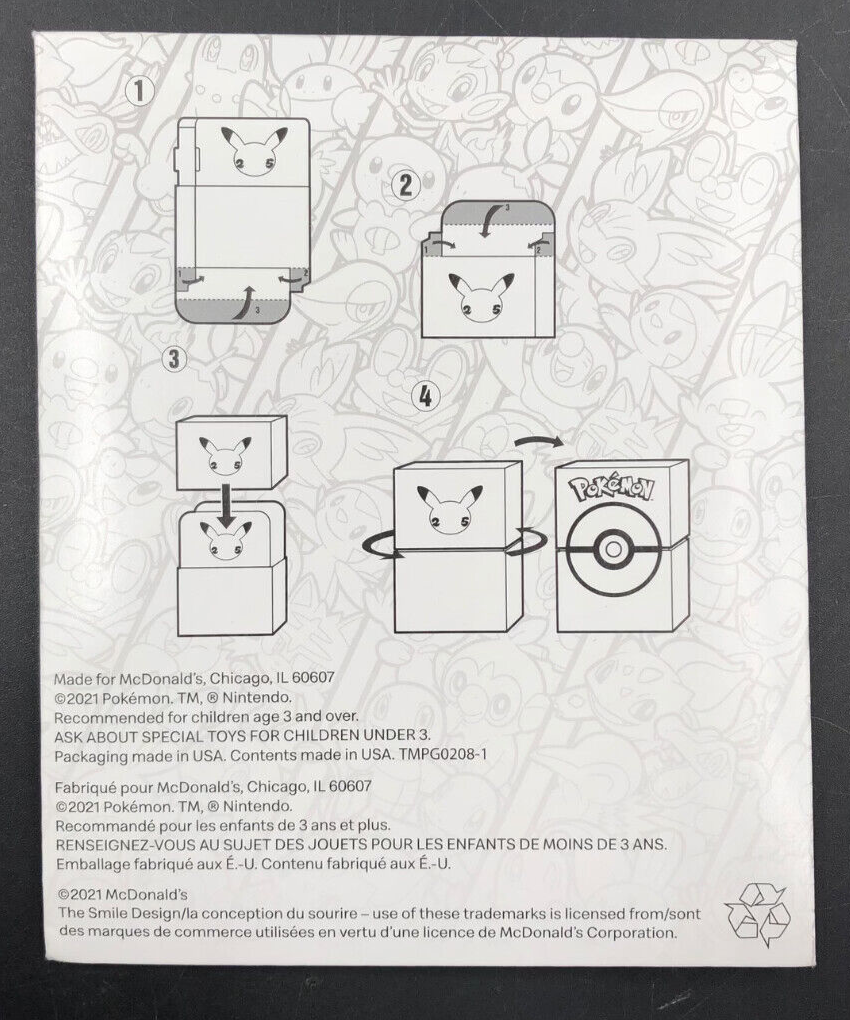2021 POKEMON 25th Anniversary McDonald’s Happy Meal Booster Pack Toy 2 *NEW*