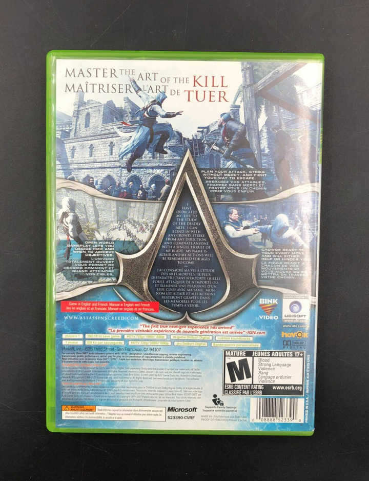 Assassin's Creed (Microsoft XBOX 360) w/ Manual