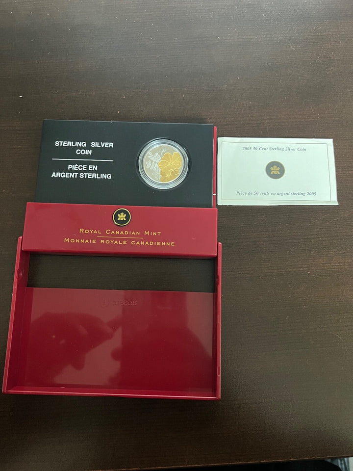 2005 50-Cent Sterling Silver Coin - Golden Rose