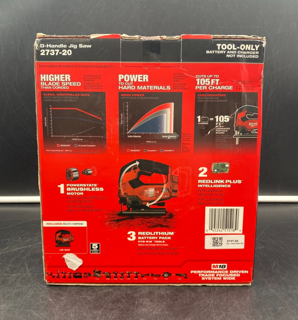 Milwaukee 2737-20 M18 Fuel D-Handle Jig Saw (Tool-Only) - NEW