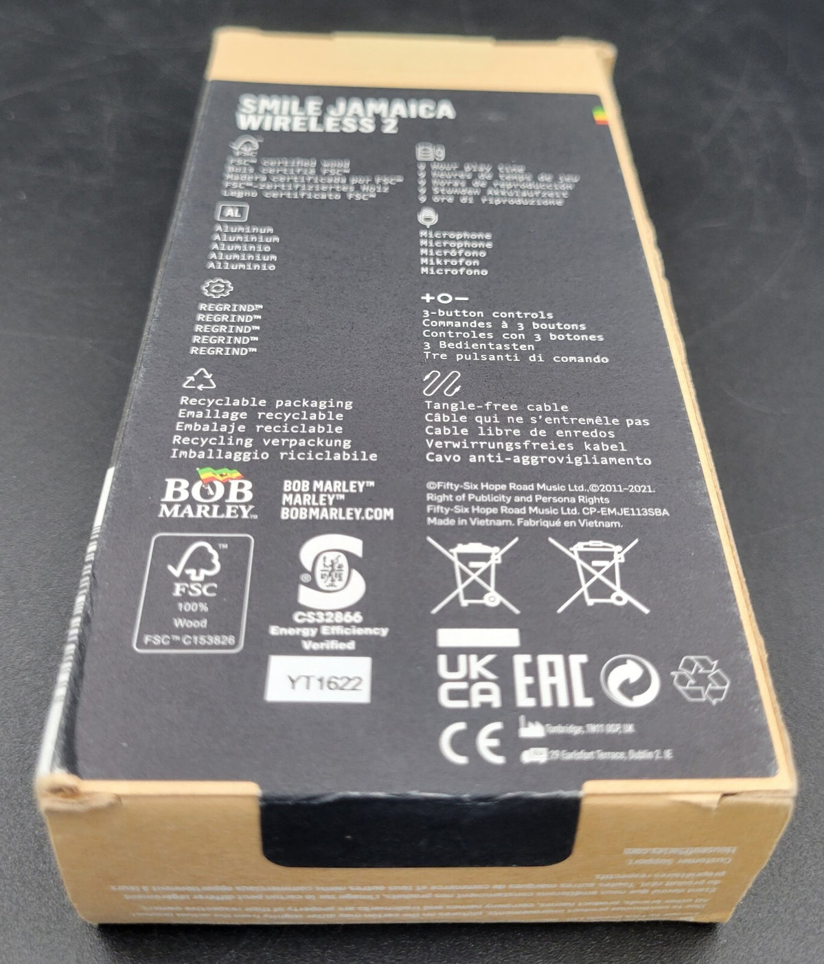 MARLEY BT Smile Jamaica Wireless 2 Headphones (Black) * BRAND NEW*