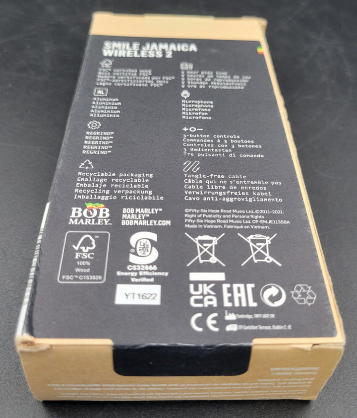 MARLEY BT Smile Jamaica Wireless 2 Headphones (Black) * BRAND NEW*