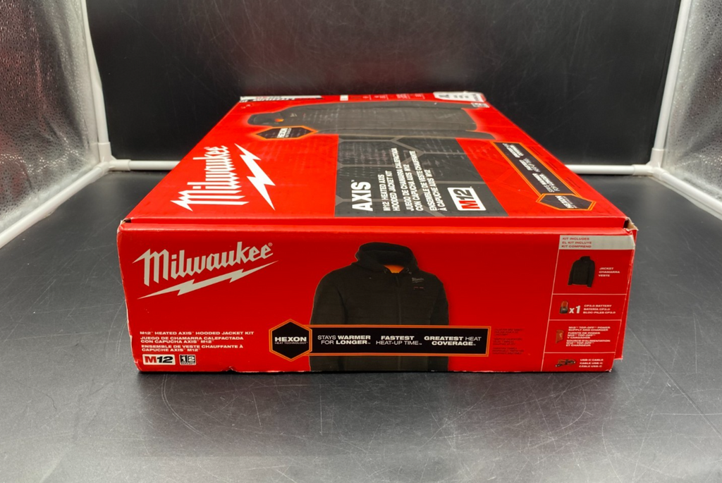 Milwaukee M102B-21XL Axis M12 Heated Axis Hooded Jacket Kit Size XL NEW OPEN BOX