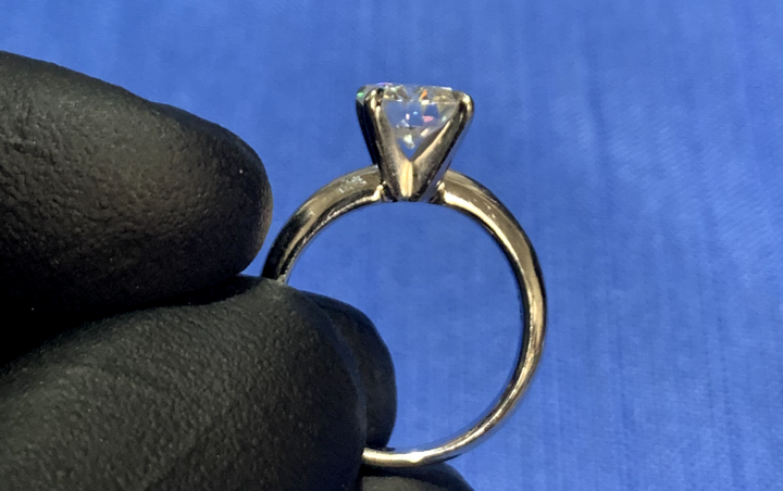 14KT White Gold Lady's Custom Made Solitaire Engagement Ring with Appraisal