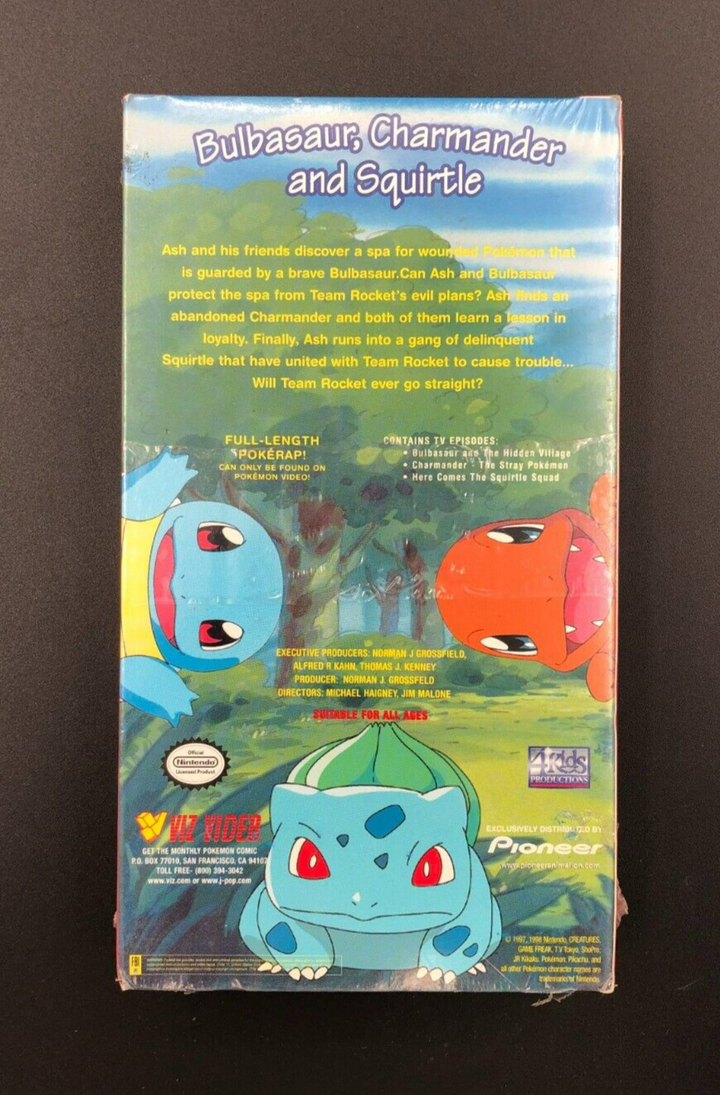 Pokemon Vol. 4: Poke-Friends - Bulbasaur, Charmander and Squirtle (VHS Tape) NEW