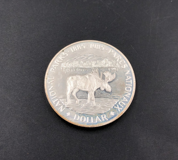 1885-1985 $1 National Parks Silver Canada Dollar Queen Elizabeth II