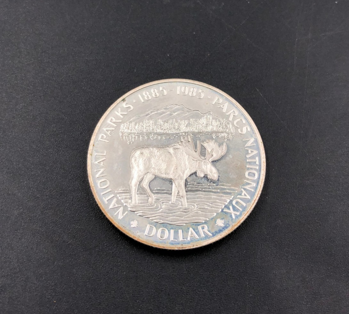 1885-1985 $1 National Parks Silver Canada Dollar Queen Elizabeth II