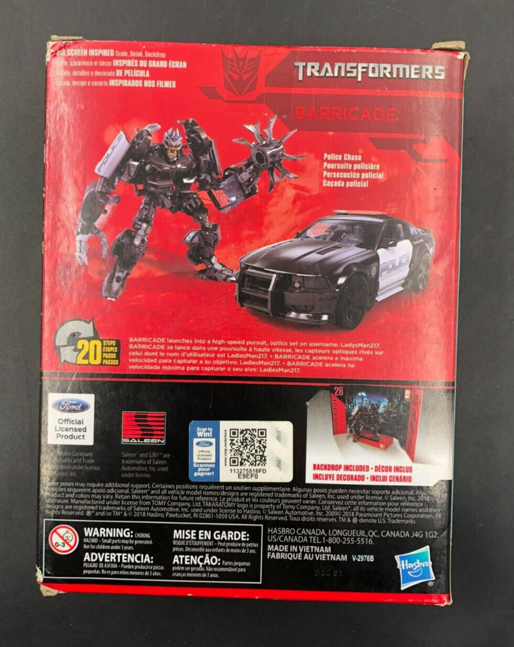 TOMY Studio Series #28 Transformers - Barricade Deluxe Class Action Figure - NEW
