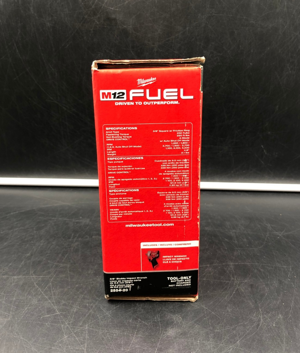 Milwaukee 2554-20 M12 Fuel 3/8" Stubby Impact Wrench (Tool-Only) - BRAND NEW