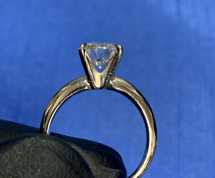 14KT White Gold Lady's Custom Made Solitaire Engagement Ring with Appraisal