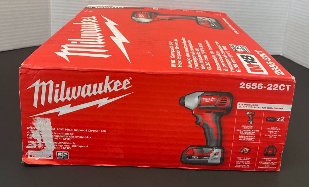 MILWAUKEE M18 Compact 1/4" Hex Impact Driver Kit 2656-22CT *OPEN BOX, NEW*