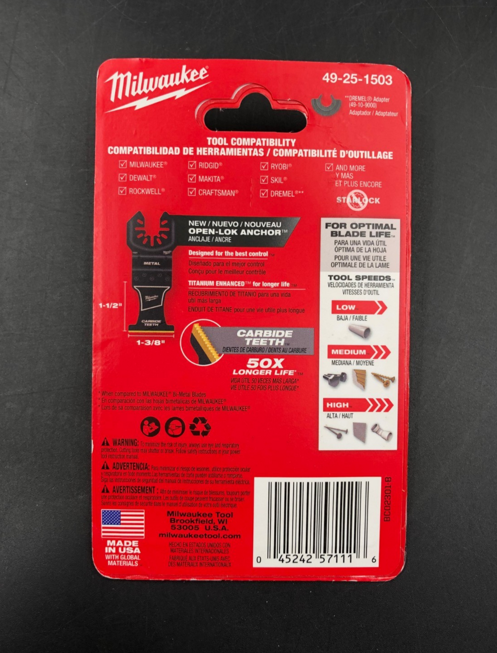 Milwaukee 49-25-1503 Open-Lok Anchor Universal Fit 3 PK. Carbide Teeth Blades