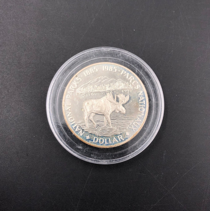 1885-1985 $1 National Parks Silver Canada Dollar Queen Elizabeth II
