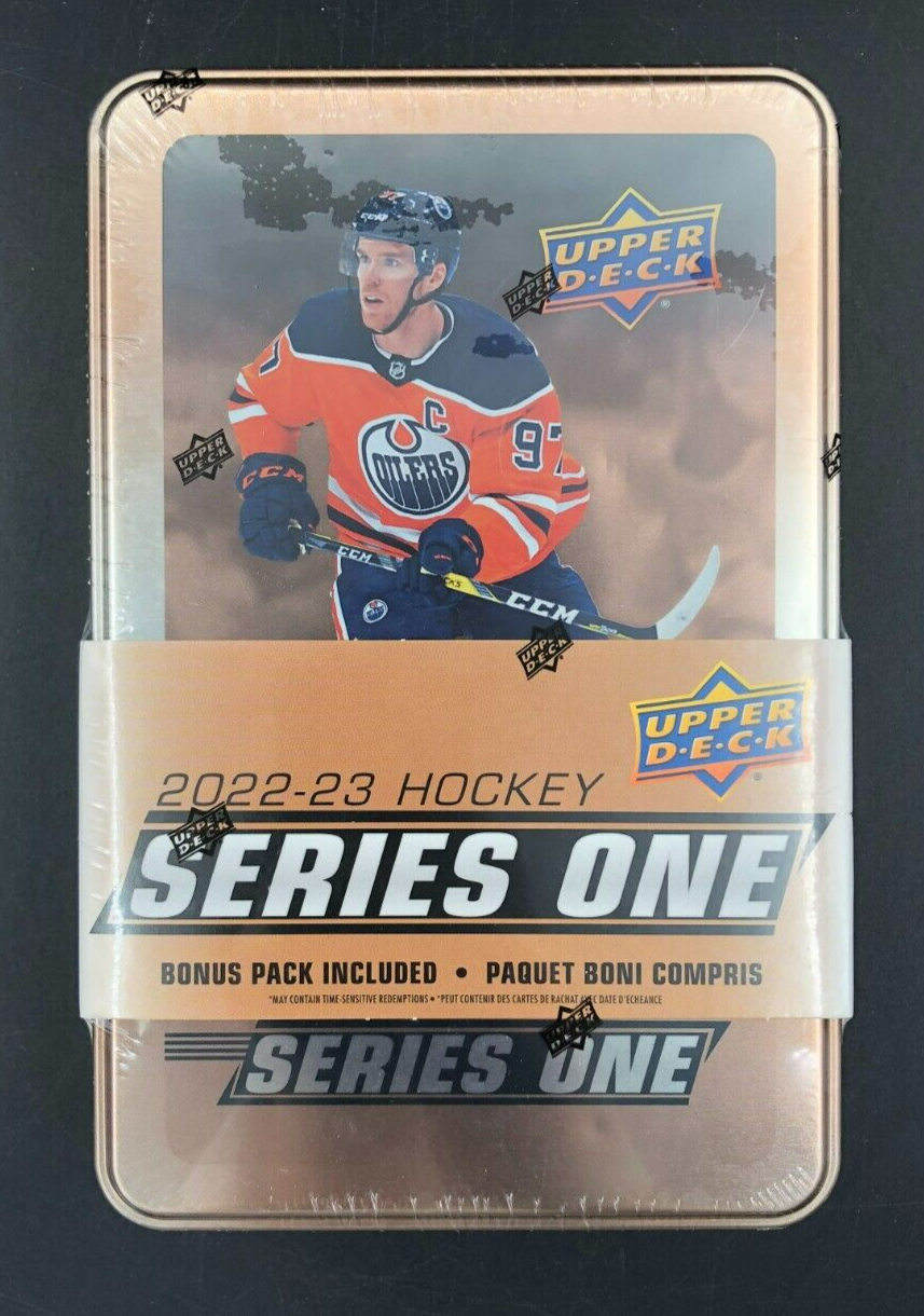 Upper Deck 2022-23 Series 1 NHL Hockey Trading Cards Tin - NEW