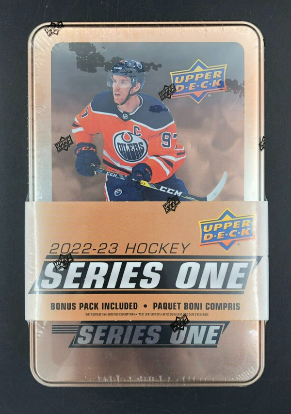 Upper Deck 2022-23 Series 1 NHL Hockey Trading Cards Tin - NEW