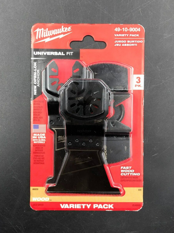 Milwaukee 49-10-9004 3 pk. HCS Wood Multi-Tool Blade Variety Pack - NEW