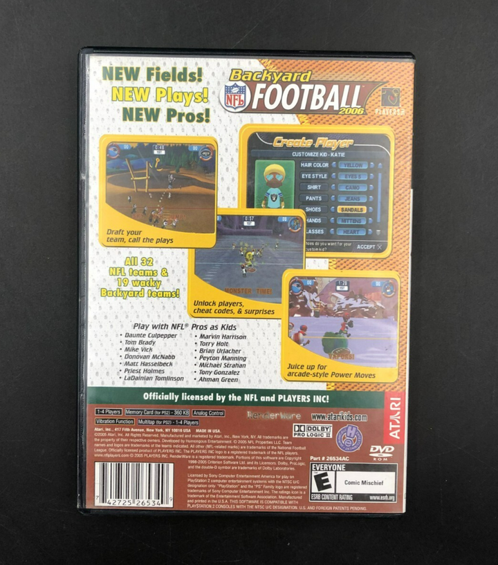 Backyard Football 2006 NFL (PlayStation 2, PS2) w/ Manual