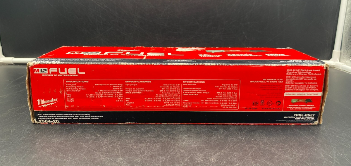 Milwaukee 2564-20 M12 Fuel 3/8" Right Angle Impact Wrench w/ Friction Ring - NEW