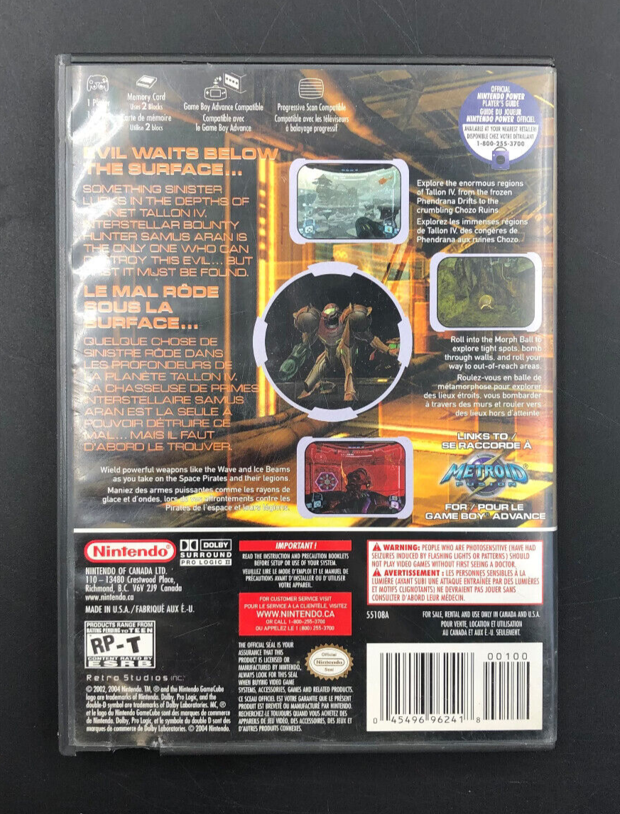 Metroid Prime + Echoes (Nintendo GameCube, GC) Complete + Bonus Disc