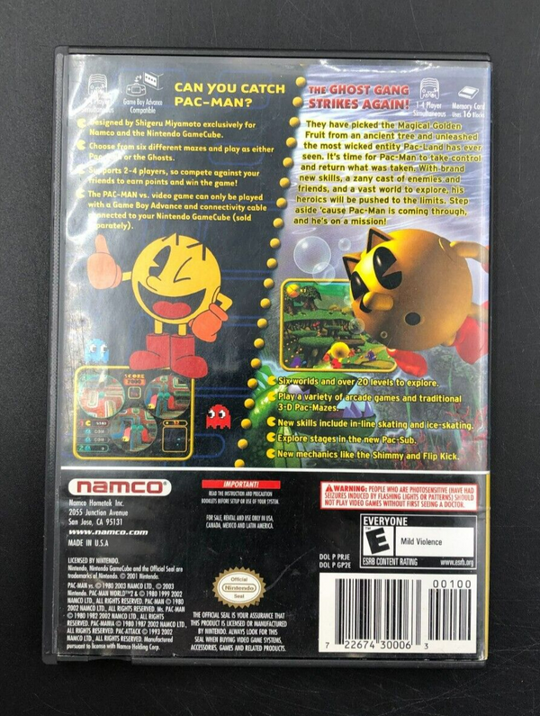Pac-Man Vs. Pac-Man World 2 (Nintendo GameCube) w/ Manual