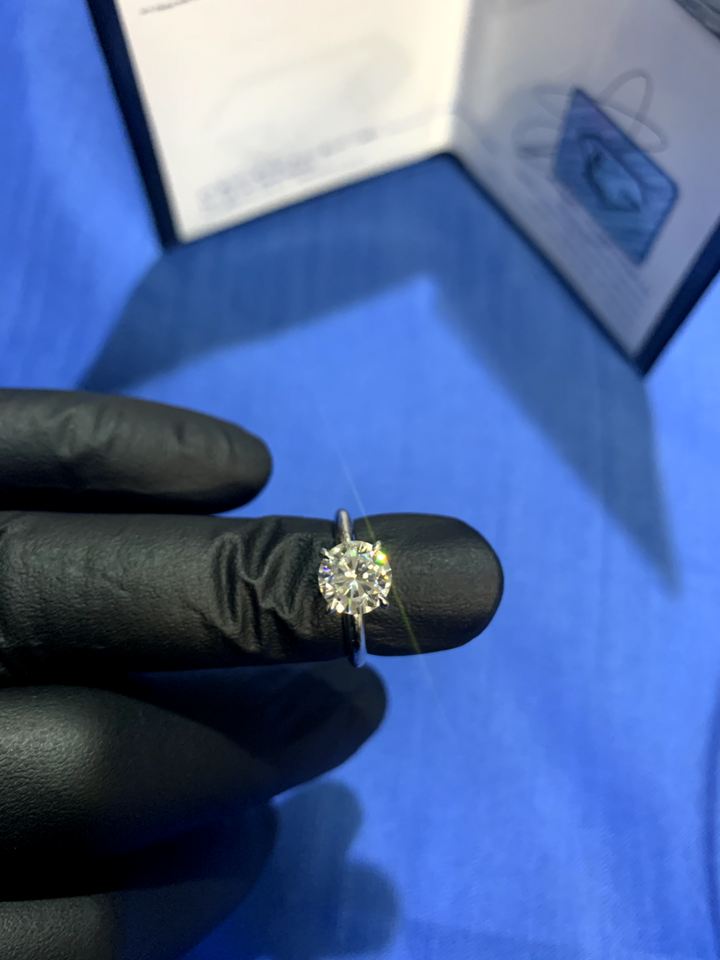 14KT White Gold Lady's Custom Made Solitaire Engagement Ring with Appraisal