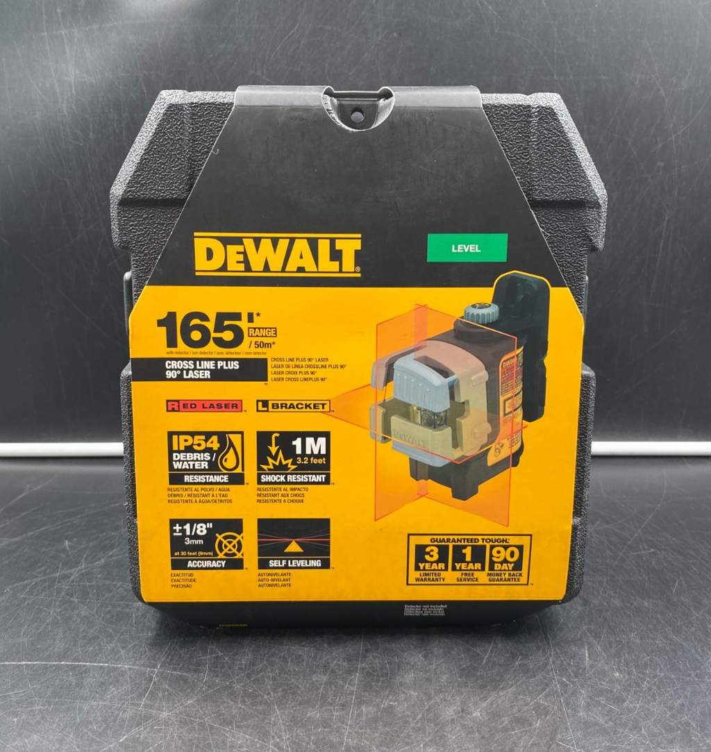 DeWalt DW089K 165' / 50m Cross Line Plus 90 Degree Red Laser Level - NEW
