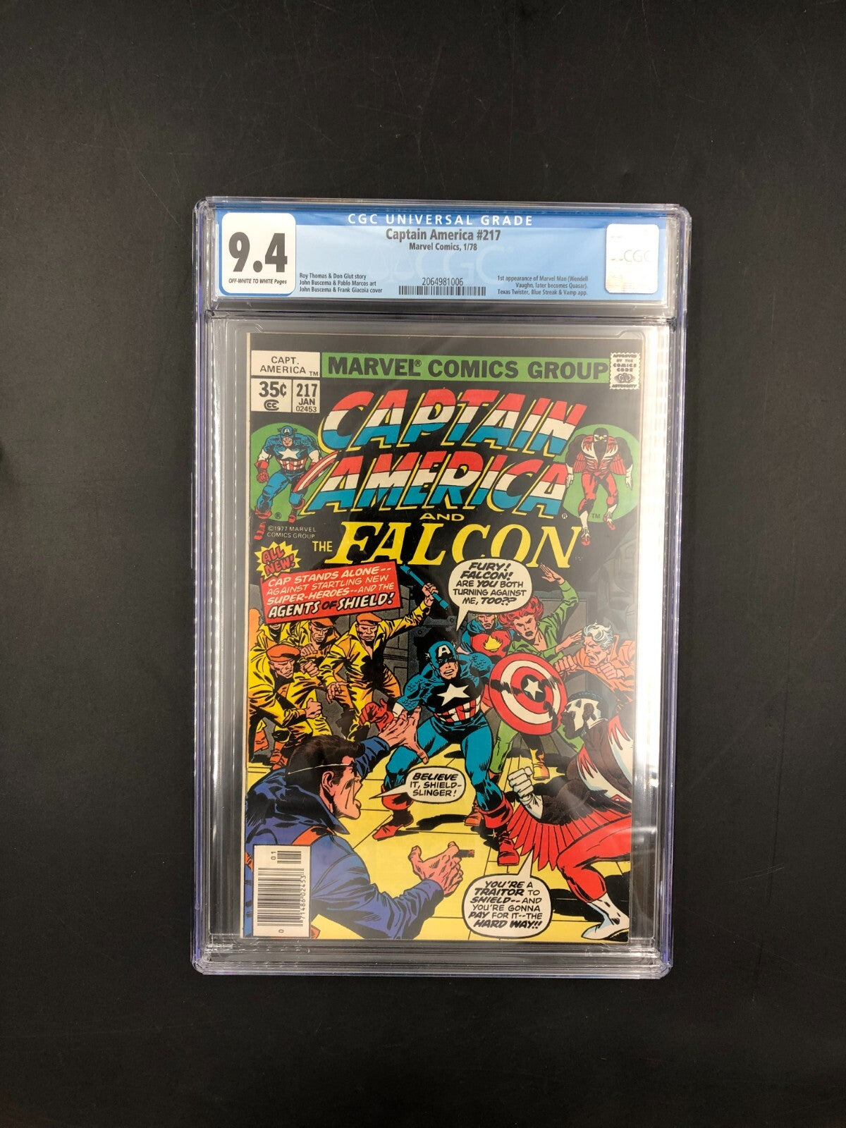 Captain America and The Falcon Issue #217 (Marvel) Comic Book CGC 9.4 NEAR MINT