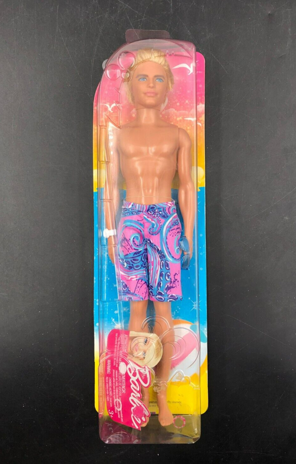 2012 Mattel: Barbie - Beach Ken Doll with Octopus Swim Trunks + Sunglasses - NEW