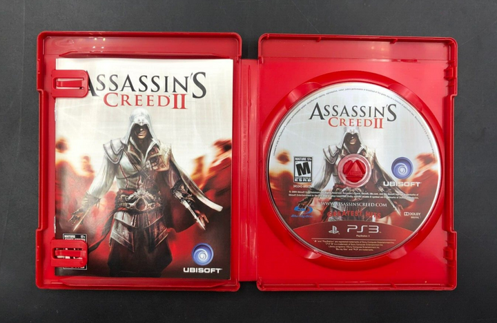 Assassin's Creed II - Greatest Hits (PlayStation 3, PS3) w/ EN/FR Manuals