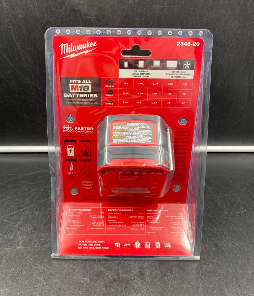 Milwaukee 2846-20 M18 Top-Off 175W Power Supply - NEW