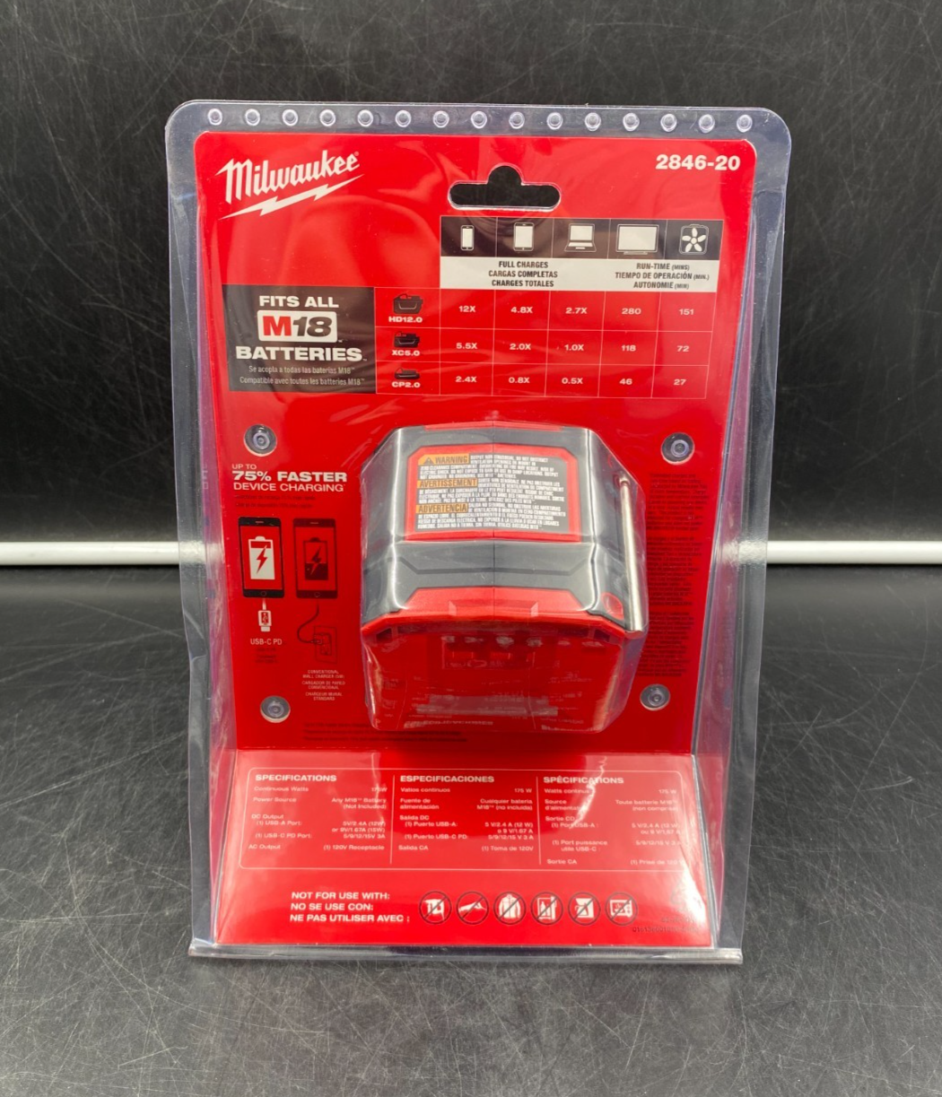 Milwaukee 2846-20 M18 Top-Off 175W Power Supply - NEW