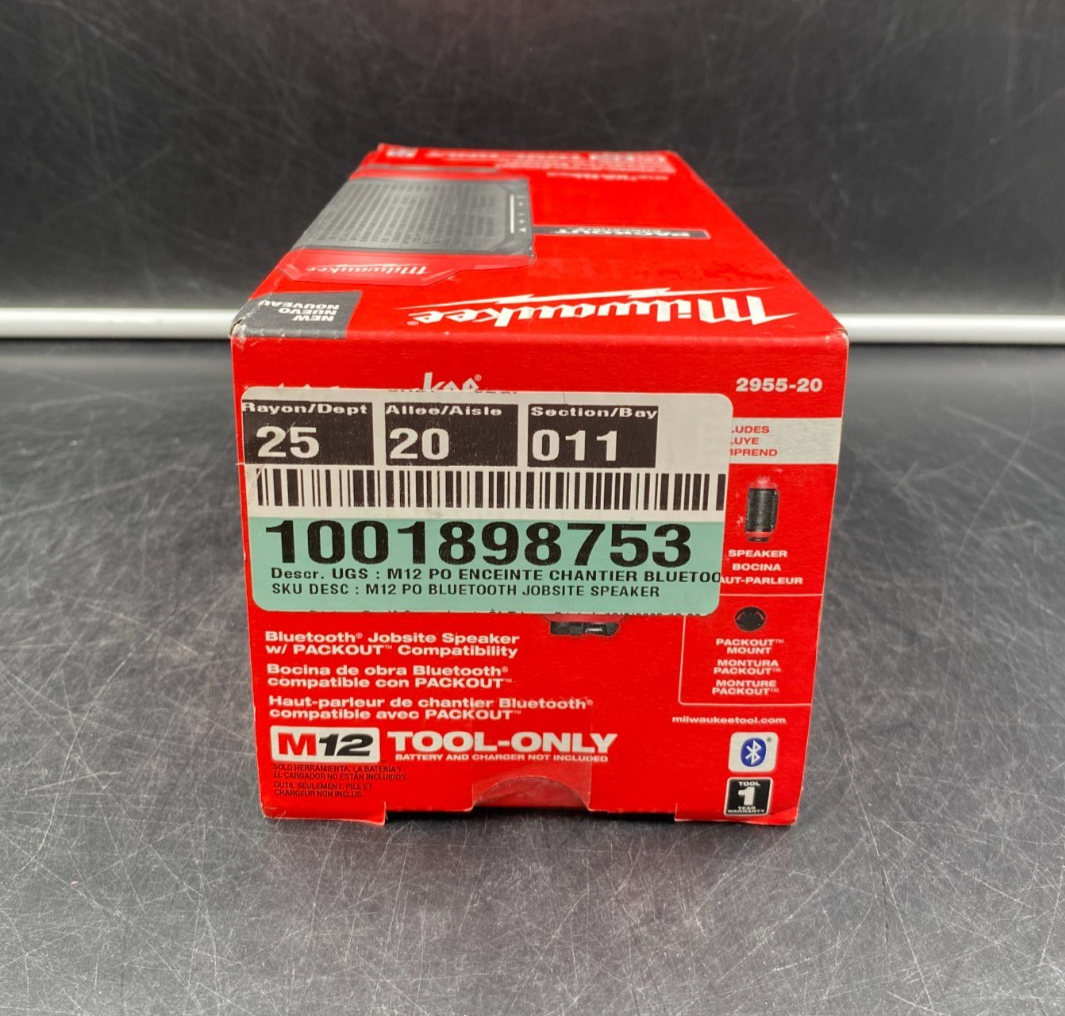 Milwaukee 2955-20 M12 Bluetooth Jobsite Speaker w/ Packout Compatibility - NEW