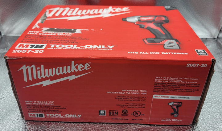 MILWAUKEE M18 2 Speed Hex Impact Driver 2657-20 *BRAND NEW*