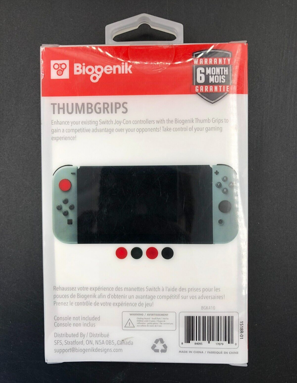 Biogenik Thumbgrips For Nintendo Switch - NEW