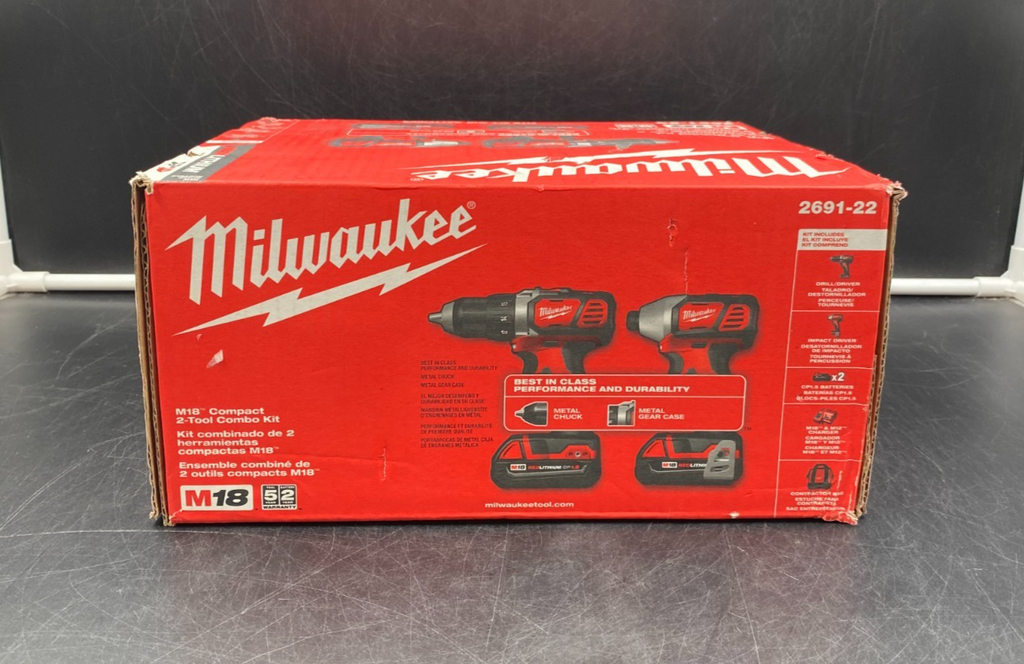 Milwaukee 2691-22 M18 Cordless Lithium-Ion Compact 2-Tool Combo Kit - NEW