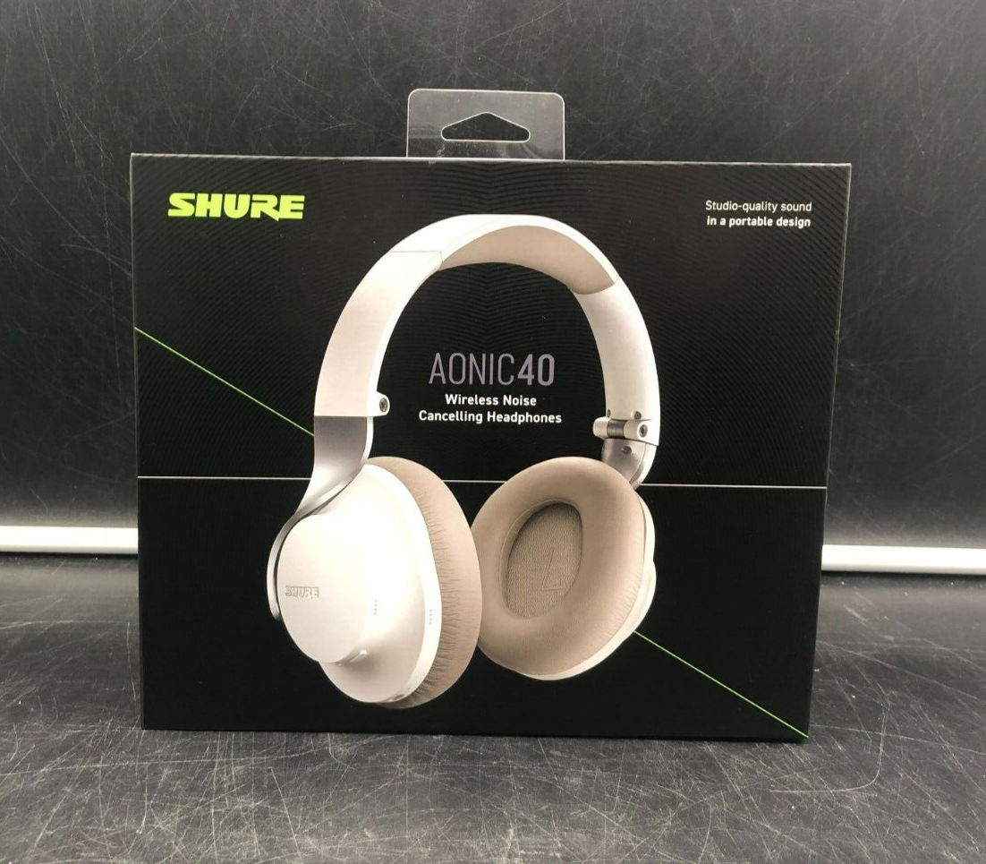 Shure Aonic 40 Wireless Noise Cancelling Bluetooth Headphones (White) - NEW