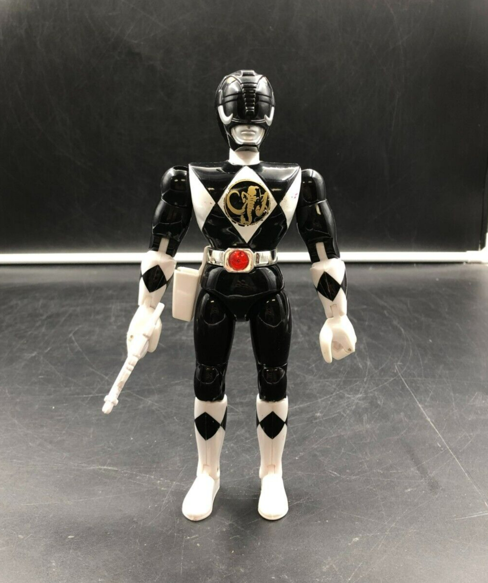 1993 Bandai Mighty Morphin Power Rangers - 8" Black Ranger Action Figure w/ Gun