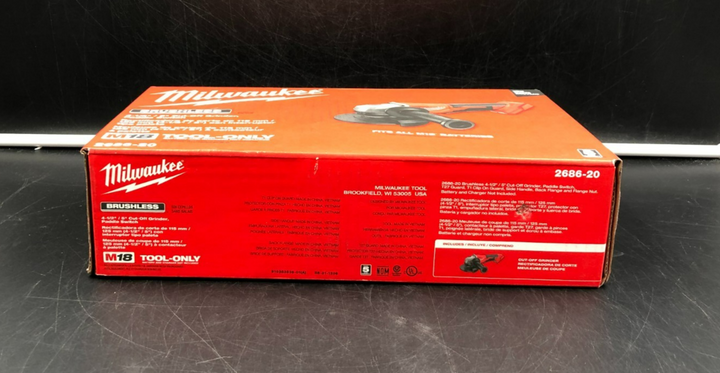 Milwaukee 2686-20 M18 4-1/2" / 5" Cut-Off Grinder, Paddle Switch Tool-Only - NEW