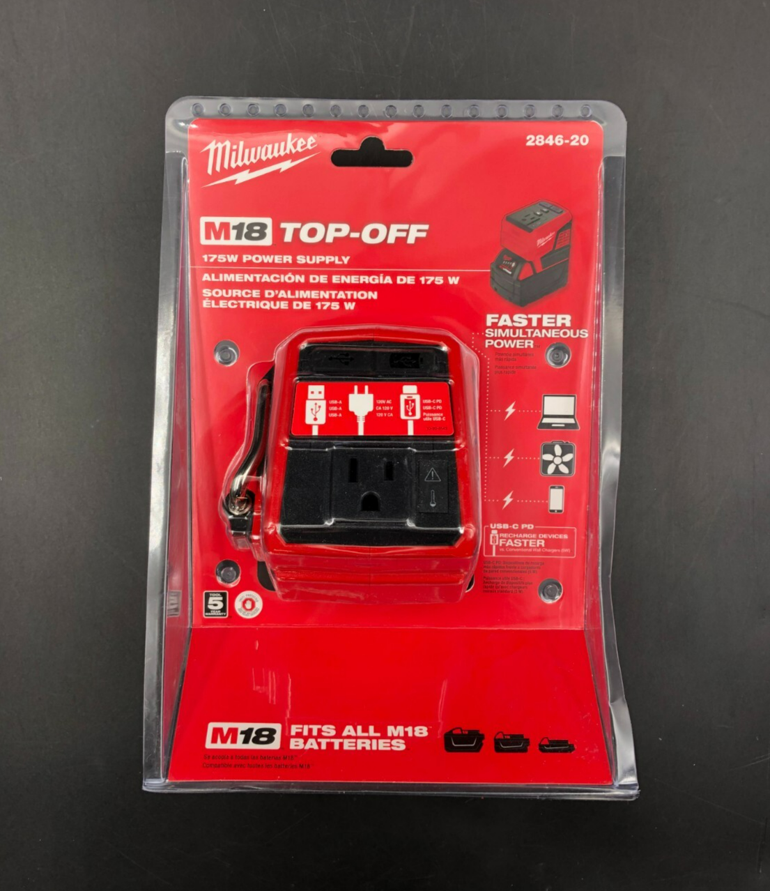 Milwaukee 2846-20 M18 Top-Off 175W Power Supply - NEW