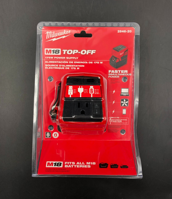 Milwaukee 2846-20 M18 Top-Off 175W Power Supply - NEW