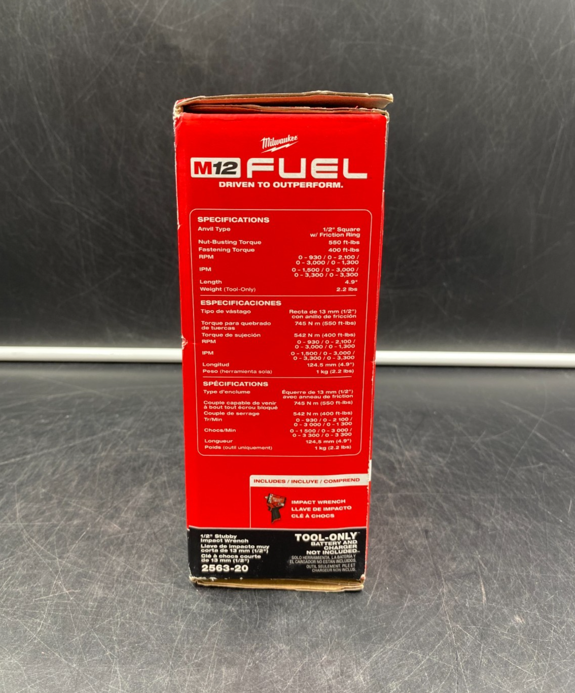 Milwaukee 2563-20 M12 Fuel 1/2" Stubby Impact Wrench (Tool-Only) - NEW