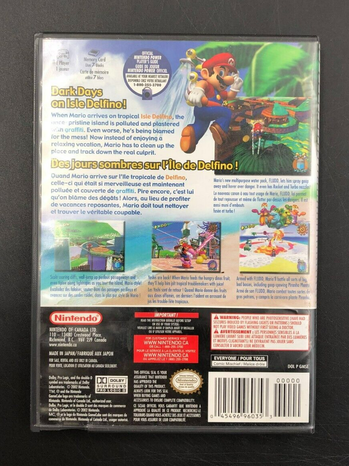 Super Mario Sunshine (Nintendo GameCube) w/ Incomplete Manual